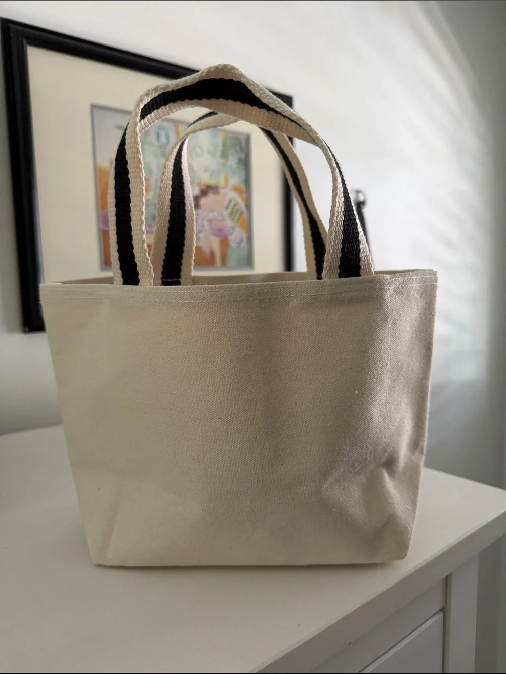Moomin Little My Canvas Mini Tote Bag in Cream with Black Graphics